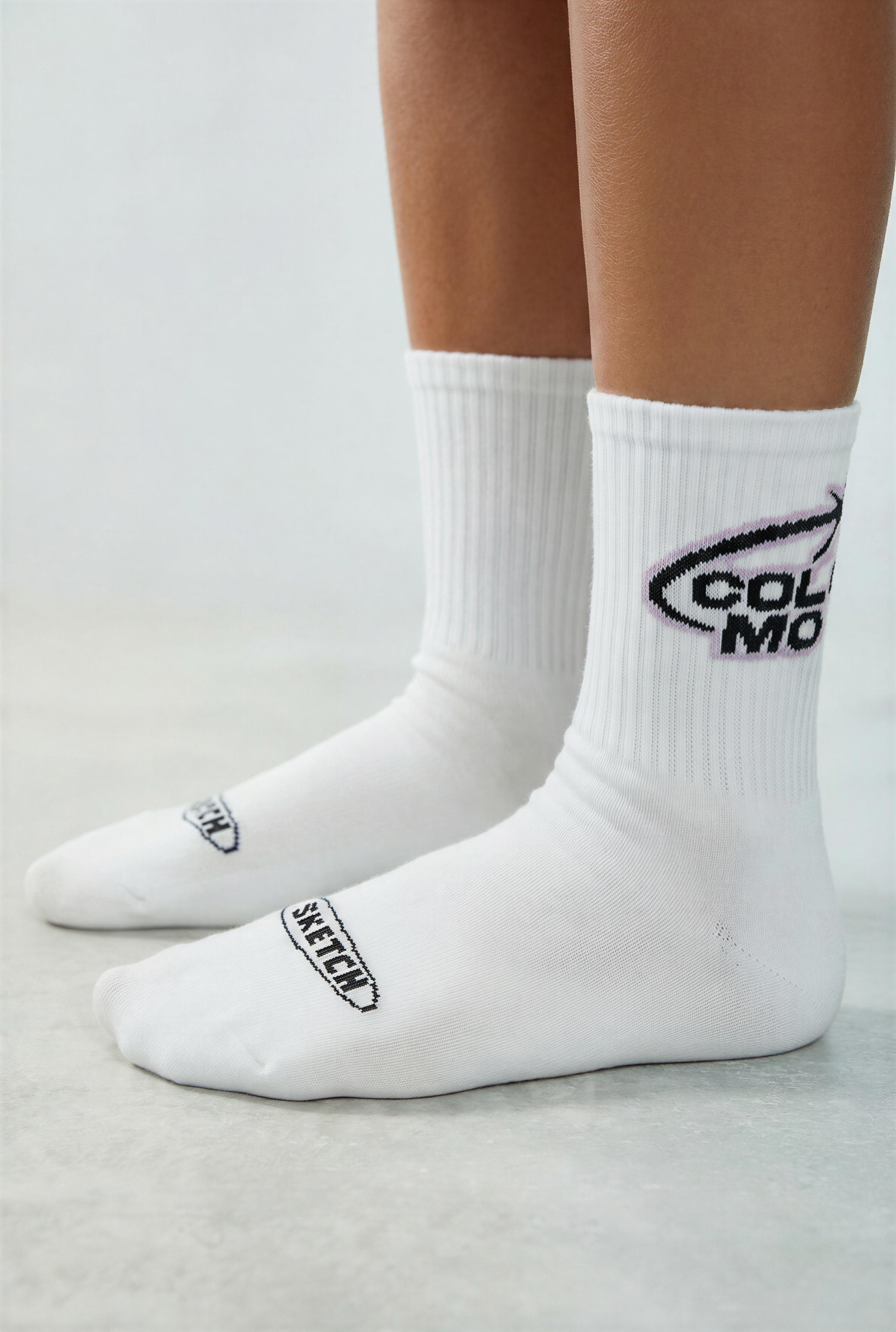 LOT DE DEUX PAIRES CHAUSSETTES LONGUES IMPRIMÉES